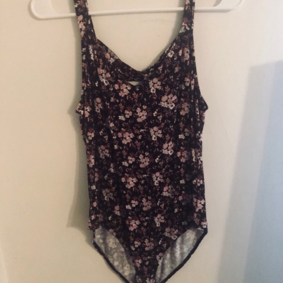 American Eagle Outfitters Tops - Black and pink floral American Eagle Body Suit